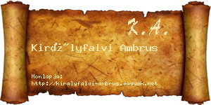 Királyfalvi Ambrus névjegykártya